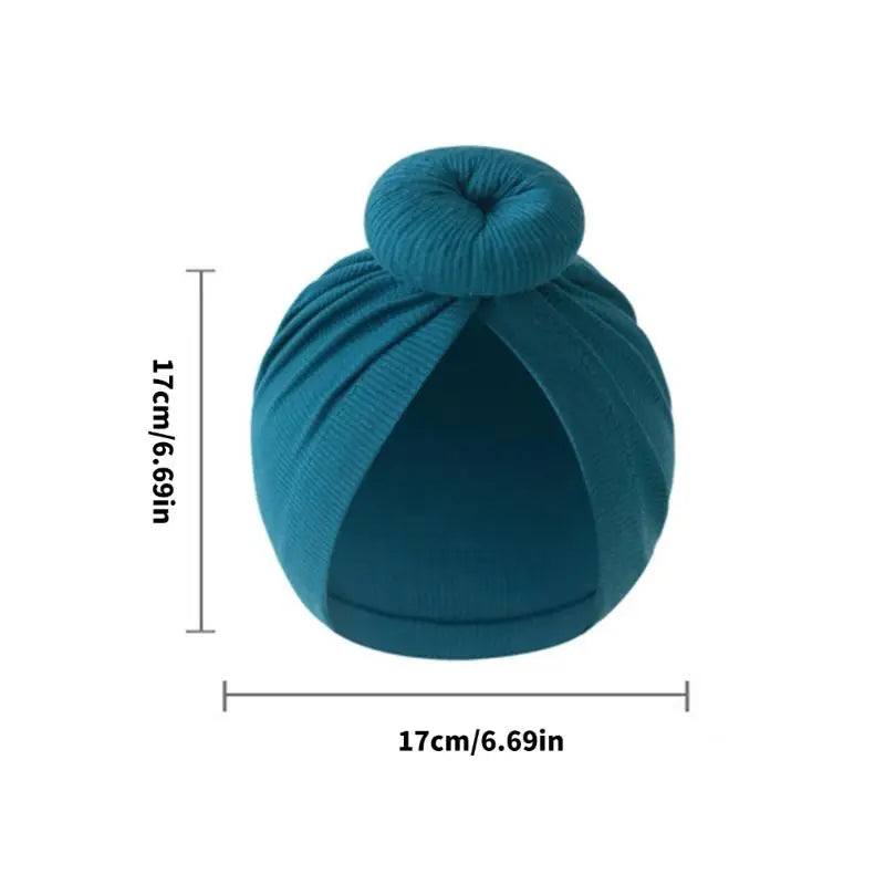 Baby Turban Hat – Soft Cotton Elastic Bun Knot Cap (0–6 Months)