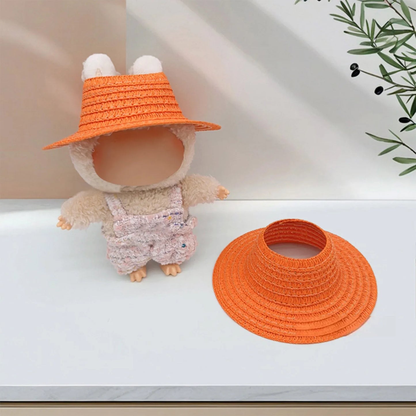 Mini Straw Cowboy Hat for Labubu BJD Doll Accessories