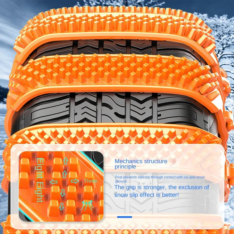 Car Snow Chains Winter Emergency Anti Slip Thickened Rubber Car Tire Anti-skid Chain General Purpose for Sedan SUV Vehicle Peaceful Pleasures Health and Wellness