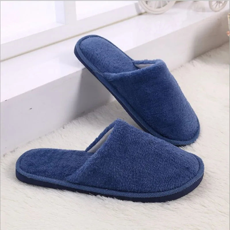 Men's Warm Plush Indoor Slippers – Soft EVA House Slides