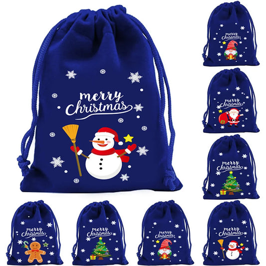 Christmas Velvet Drawstring Gift Bags | Candy & Jewelry Pouches Christmas Gift Bag Oasis Select