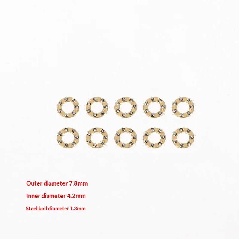 New 10Pcs Mini Plane Axial Bearing Ceramic Steel Ball Thrust Copper Support Folding Knife Opening Closing Accessories Peaceful Pleasures Health and Wellness 7.8x4.2x1.3mm