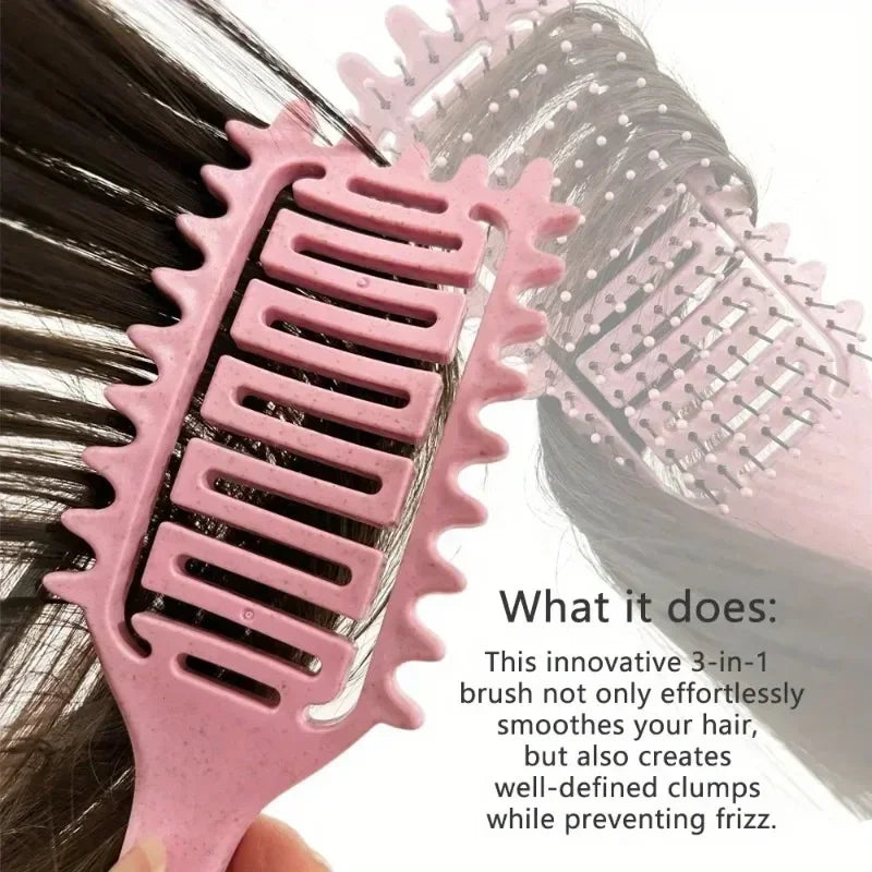 3-in-1 Curl Defining Detangling Hair Brush for Curly Hair Curl Defining Brush Peaceful Pleasures Health and Wellness