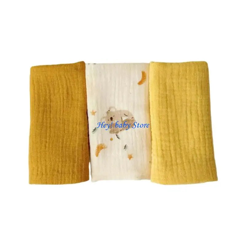 Baby Washcloths 3-Pack | Soft Cotton Burp Cloths for Newborns