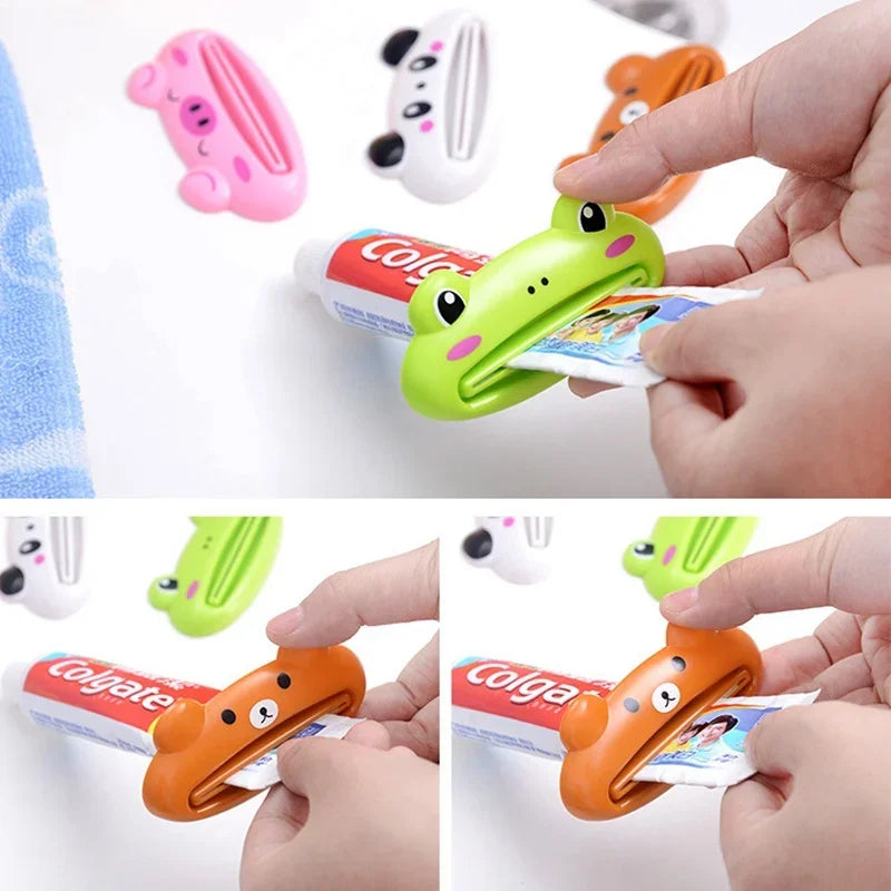 Cartoon Frog Toothpaste Squeezer Device Dispenser Holder Bathroom Toothbrush Holder Organizer Facial Cleanser Squeezer Press Peaceful Pleasures Health and Wellness