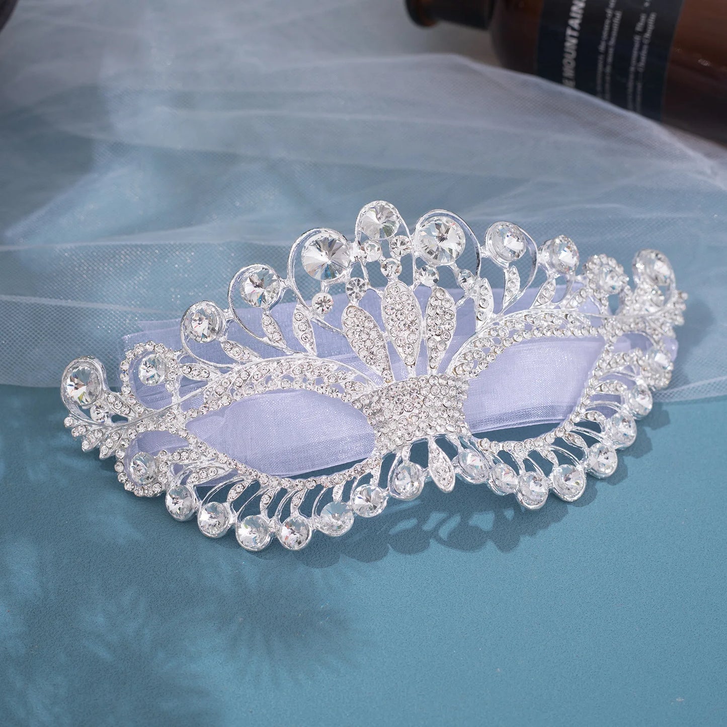 Women Crystal Masquerade Mask Rhinestone Fancy Mask Evening Party Mask for Masquerade Ball Banquet Cosplay Peaceful Pleasures Health and Wellness 5