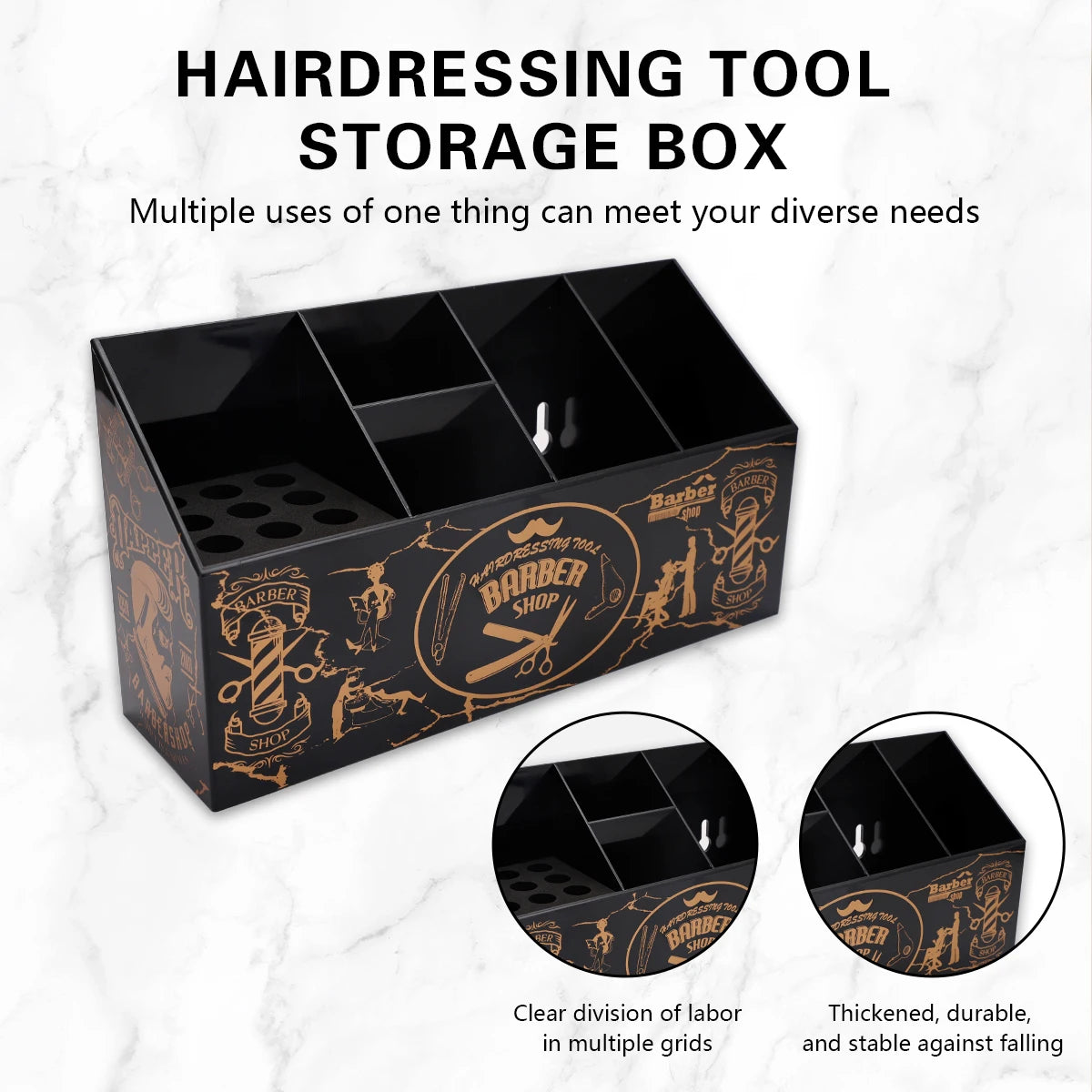 Hair Scissors Combs Clips Holder Large Capacity Rack Organizer Barbershop Hairdressing Tools Storage Box Salon Tools Accessories Peaceful Pleasures Health and Wellness