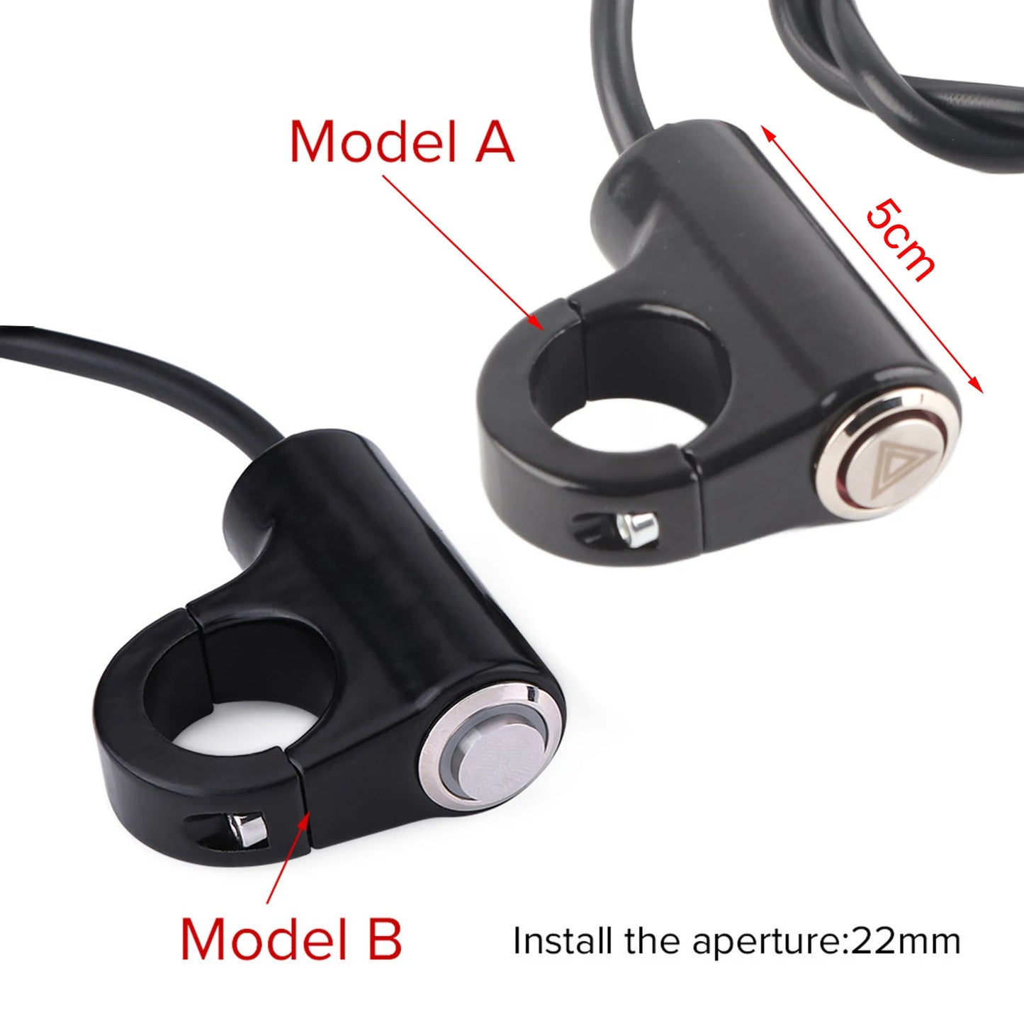 Motorcycle Handlebar Mount Switch Push Button Headlight Brake Fog
