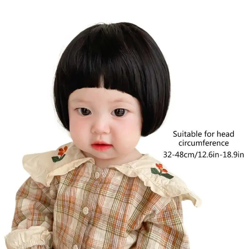 Baby Girl Simulation Short Hair Hat | Soft Photo Prop 0–3Y