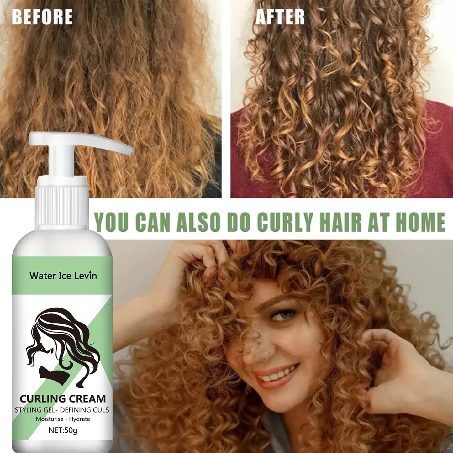 Curling Cream Styling Gel | Curl Defining & Moisturizing | Curly Hair Care 50g Peaceful Pleasures Health and Wellness