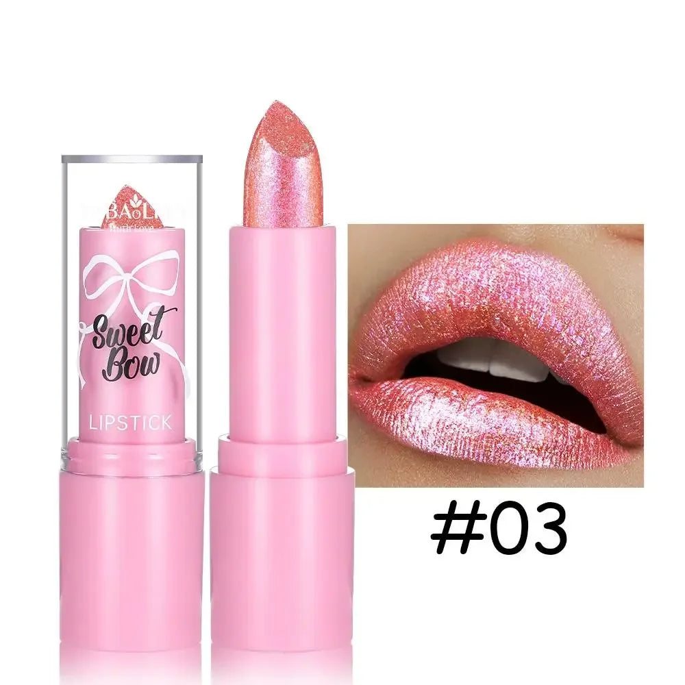 Metallic Glitter Lipstick — High Shine Shimmer Lip Color Lip Makeup Peaceful Pleasures Health and Wellness 03