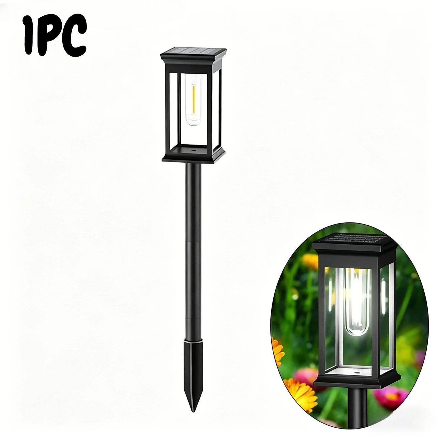 Solar Garden Spike Lights | Vintage Edison Bulb Outdoor Path Lamp