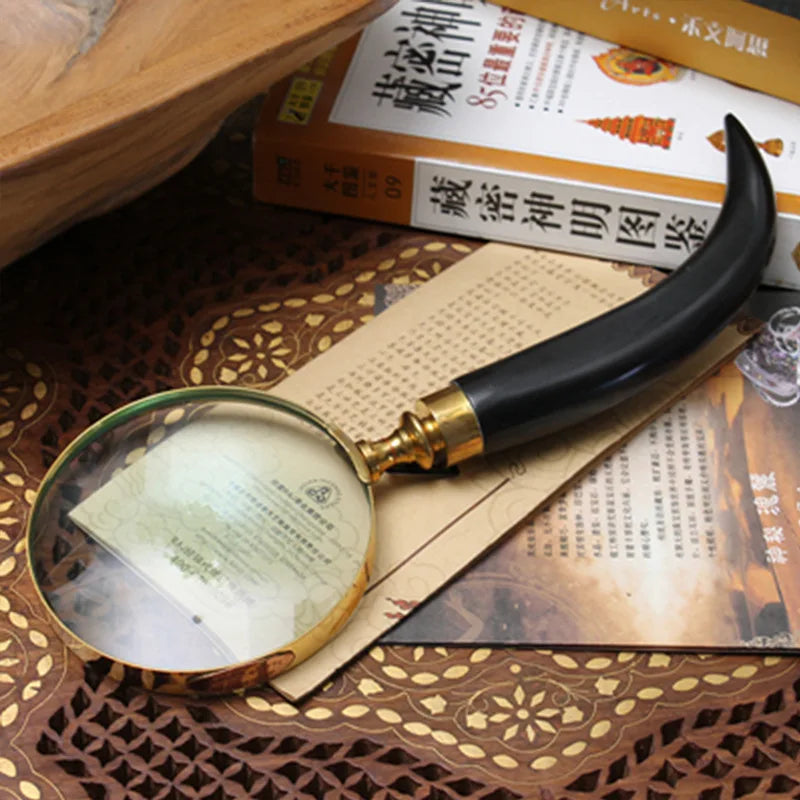 Household Goods, Retro Brass Horn Magnifying Glass, Sample Room, Soft Decoration, Props and Ornaments Peaceful Pleasures Health and Wellness 3