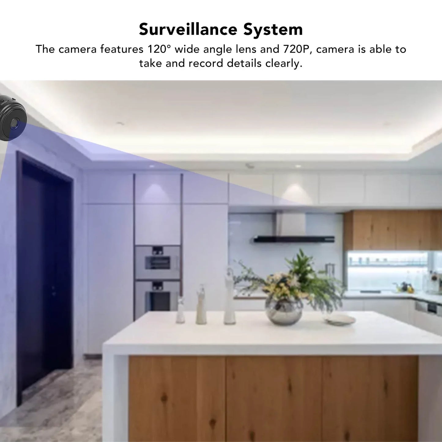 Surveillance System Wireless Wifi Camera 120 Wide Angle 720P Mini