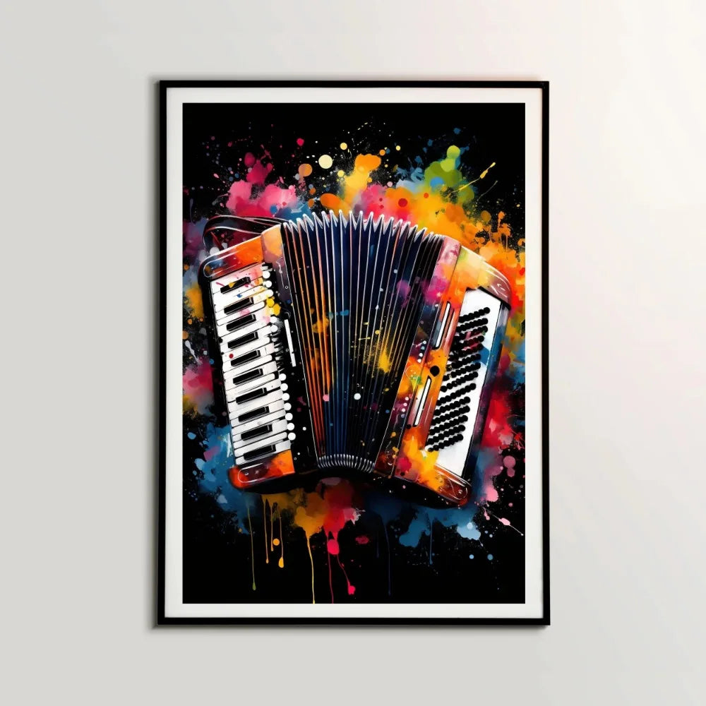 Musical Instruments Canvas Wall Art | Guitar Drum Saxophone Poster