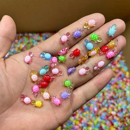 100Pcs Mixed Resin Turtle Nail Art Rhinestones Peaceful Pleasures Health and Wellness