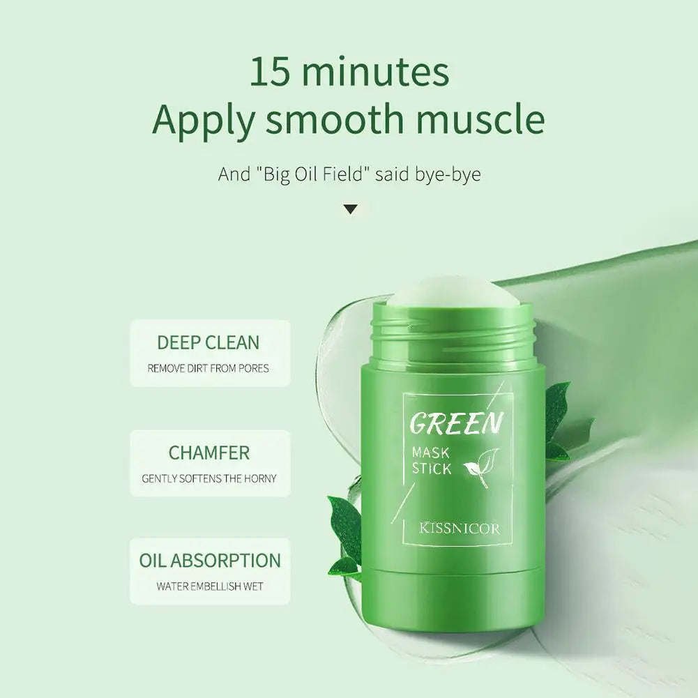Green Tea Mask Stick for Face,Cleansing Purifying Clay Mask, Reduce Blackhead Moisturizing, Oil Control, Deep Clean Pore Peaceful Pleasures Health and Wellness