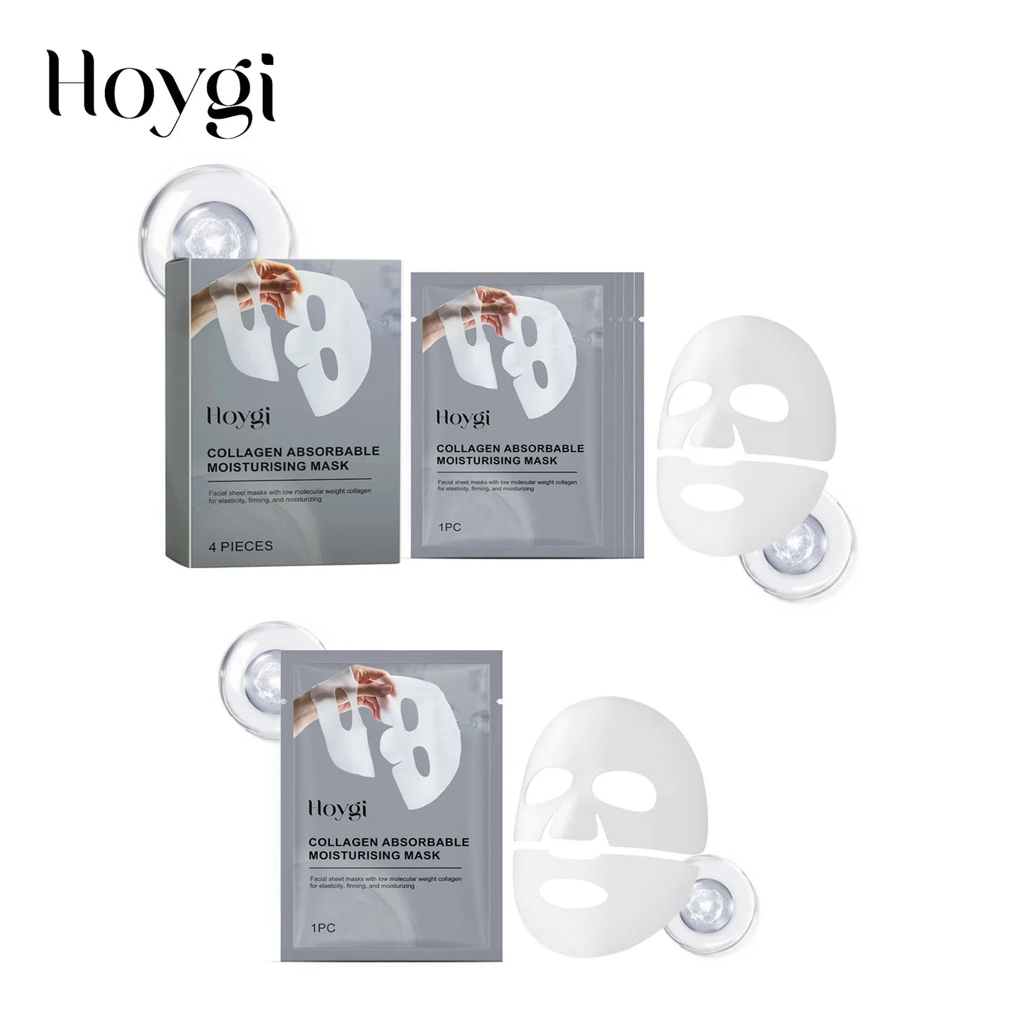 Collagen Face Mask Hydrating Shrinking Pores Fade Fine Lines Moisturizing Refreshing Hyaluronic Acid Sheet Mask Korean Skin Care Peaceful Pleasures Health and Wellness