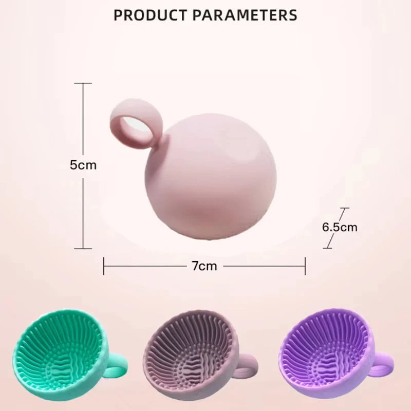 Makeup Brush Cleaner Soft Silicone Bowl Folding Powder Puff Eyeshadow