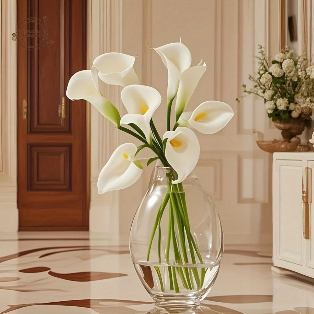 13pc Artificial Calla Lily Bouquet – PU Touch Wedding & Home Décor