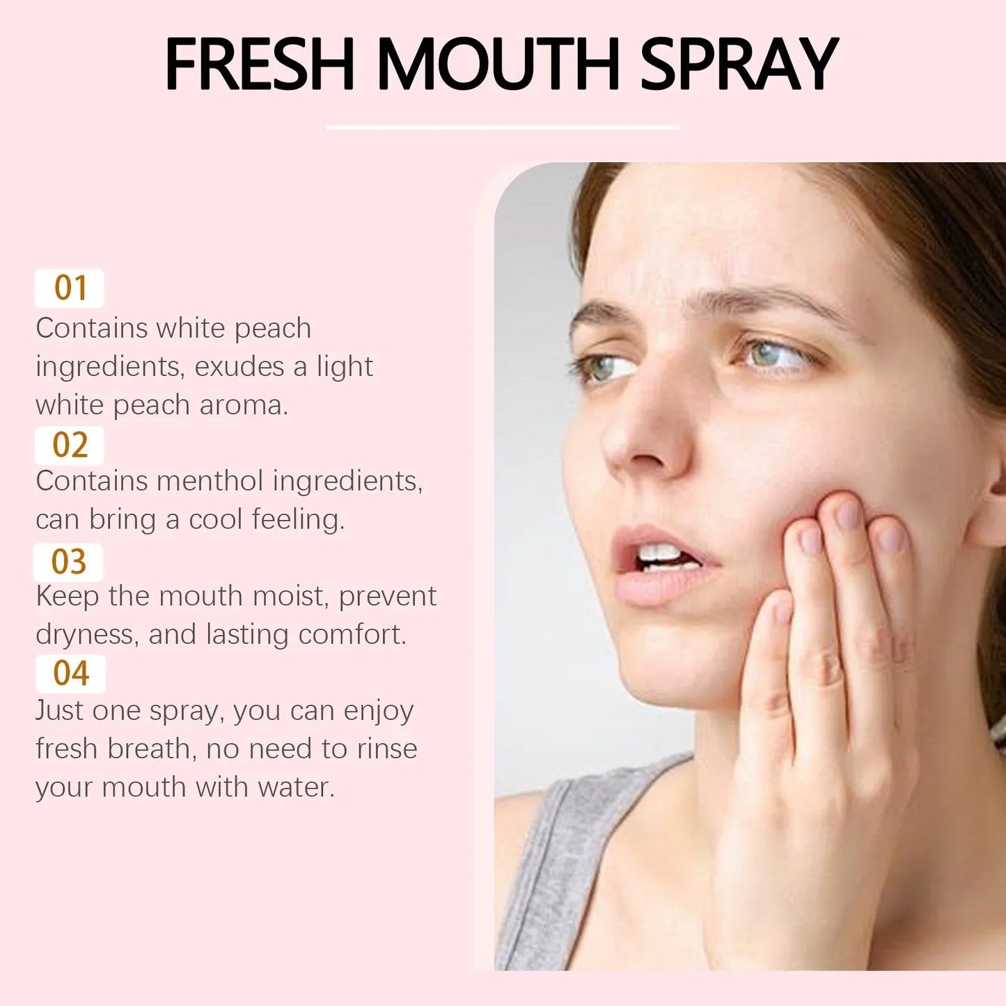 Probiotic Breath Freshener Spray – Peach Mint, 17ml Travel