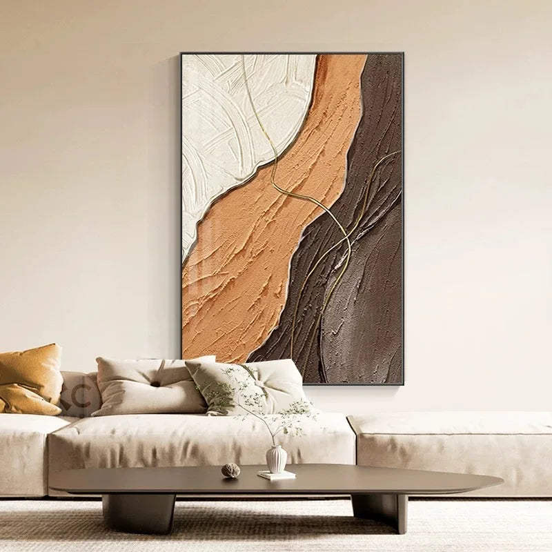 Nordic Modern Abstract Color Matching Thick Oil Handmade Oil Painting For Home Decoration Bedroom Dining Room Living Room Mural Peaceful Pleasures Health and Wellness