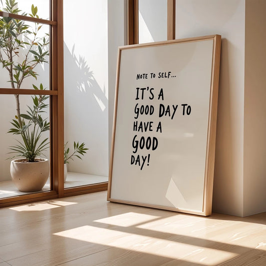 It's A Good Day Quote Canvas Wall Art | Motivational Print Motivational Canvas Print Peaceful Pleasures Health and Wellness G3639 30x40cm Unframed
