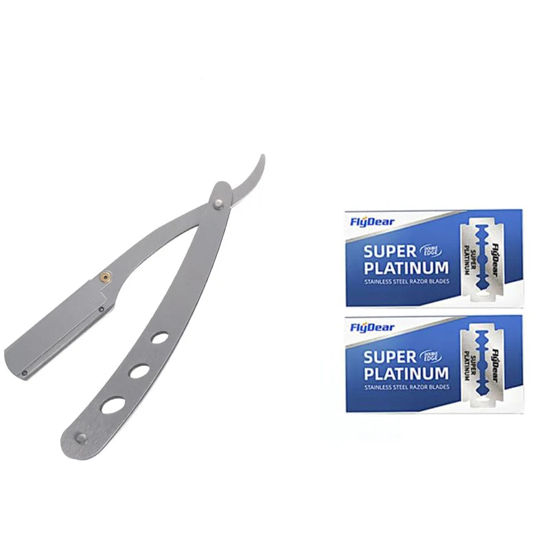 Men's Straight Edge Folding Razor – Stainless Steel Barber Shaver