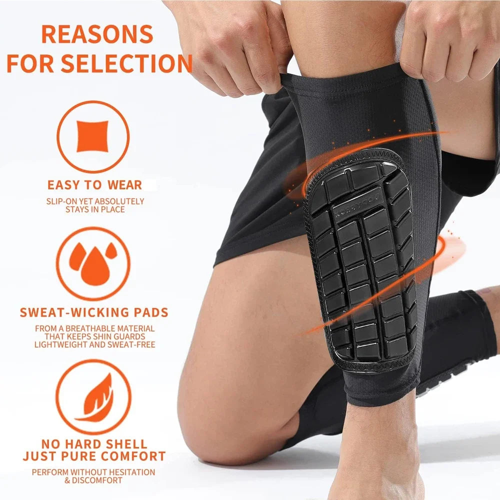 1Pair Football/Soccer Shin Guard Sleeves – High-Impact Resistant,Breathable & Comfortable Leg Protection for Men Women, & Teens Peaceful Pleasures Health and Wellness