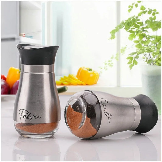 2 practical reusable seasoning containers salt and pepper bottle set sealed and moisture-proof for home and commercial kitchens Peaceful Pleasures Health and Wellness