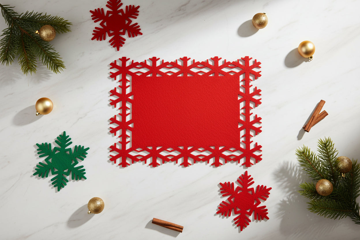 Felt Christmas placemats, coasters, hotel restaurants, family friendly placemats, Halloween felt placemats Peaceful Pleasures Health and Wellness