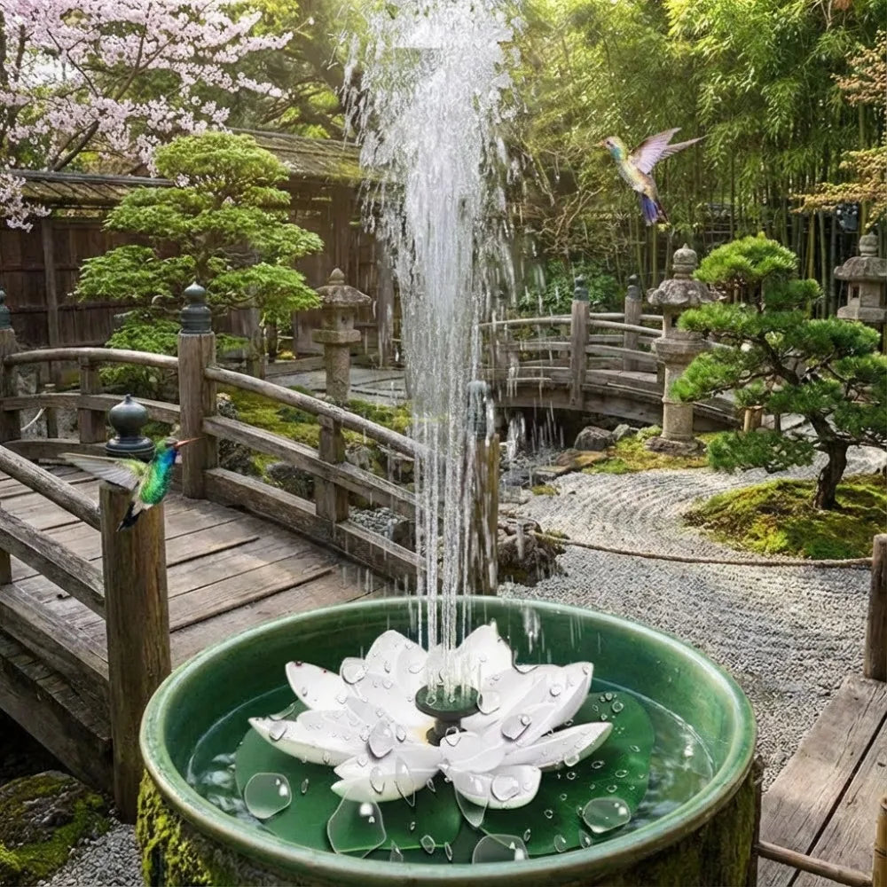 Solar Floating Lotus Fountain Pump – 1.2W Pond & Bird Bath