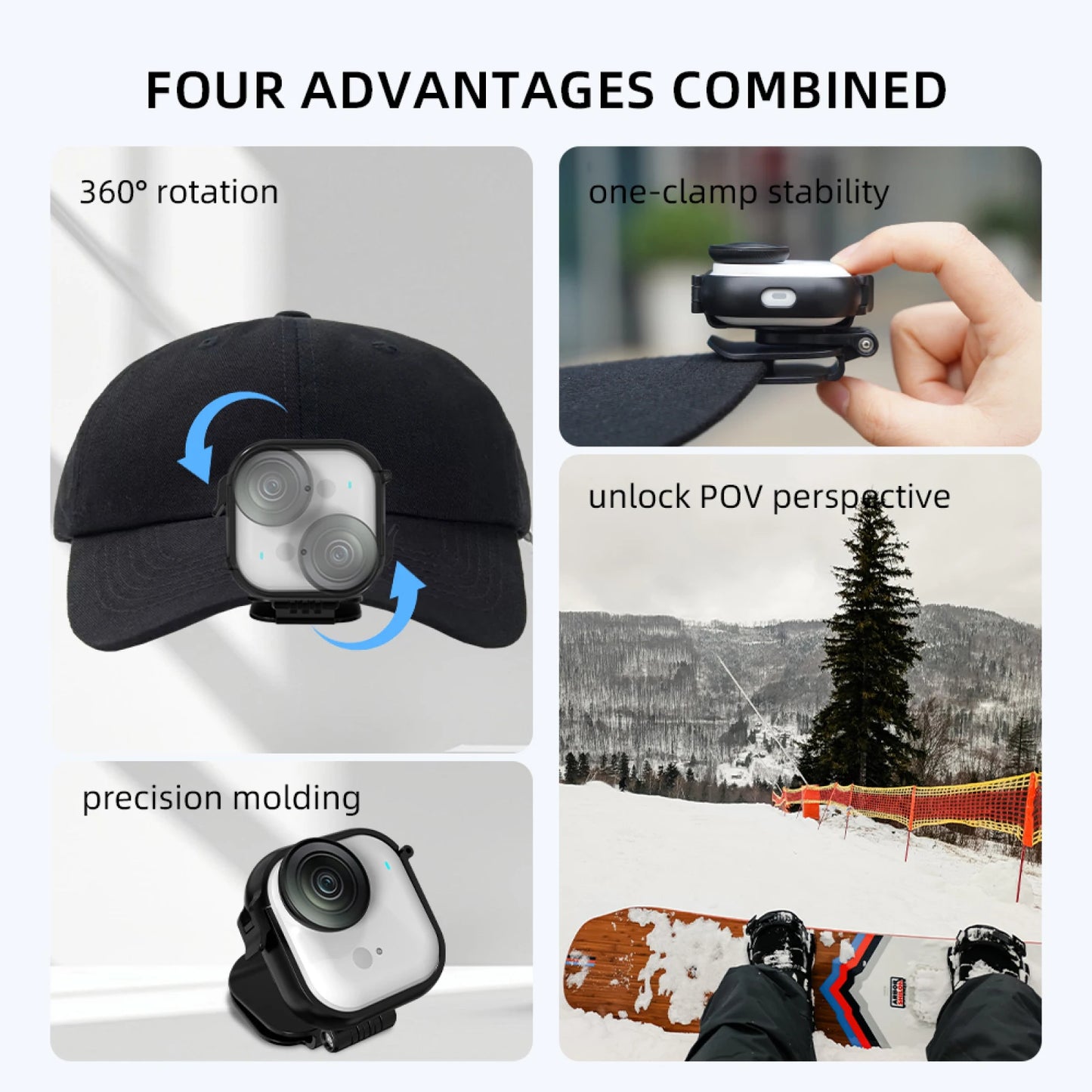 Portable For Insta360 GO Ultra Brim Clip First-Person View Mount For Action Cameras Unlock Pov Perspective First-Person Shooting Peaceful Pleasures Health and Wellness
