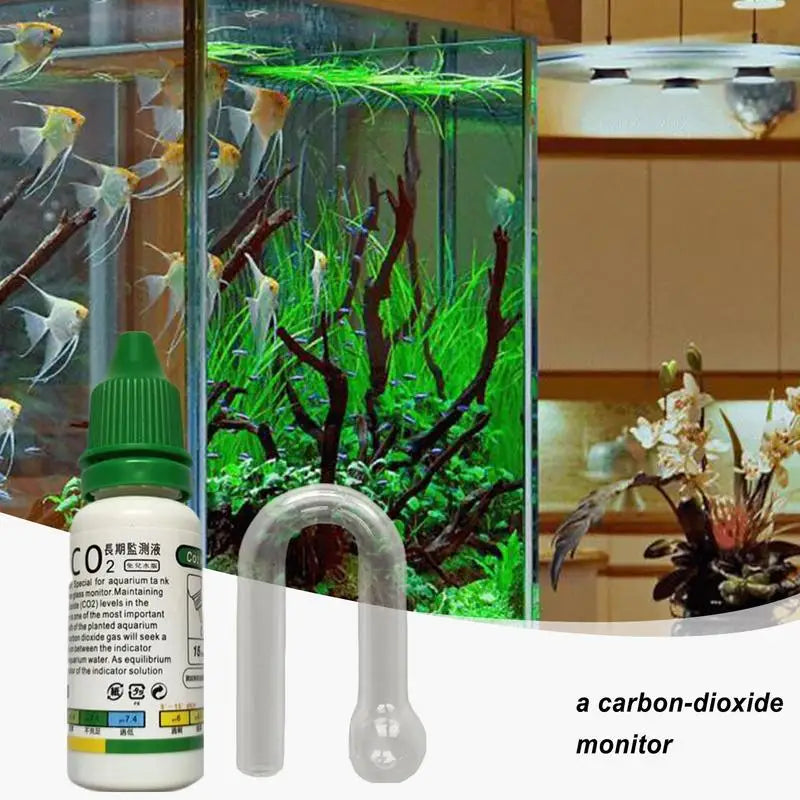 CO2 Indicator Drop Checker Solution Long Term Monitor Test Fish Tank Glass Aquatic Co2 Tester for Fish Tank Aquariums Peaceful Pleasures Health and Wellness