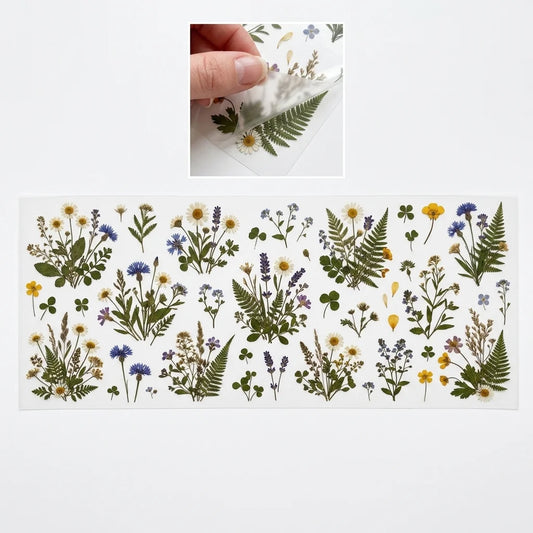 Wildflower UV Transfer Stickers | Botanical Daisy Fern Decals UV Transfer Stickers Peaceful Pleasures Health and Wellness