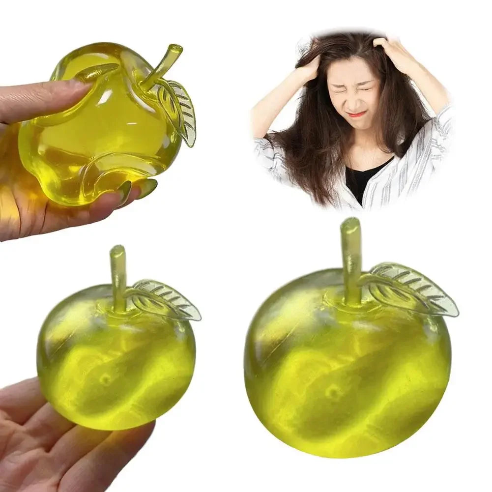 Green Apple Squishy Slow Rising Squeeze Toy Soft Transparent Decompression Stress Relief Ball Party Favor Gift For Kids Adults Peaceful Pleasures Health and Wellness
