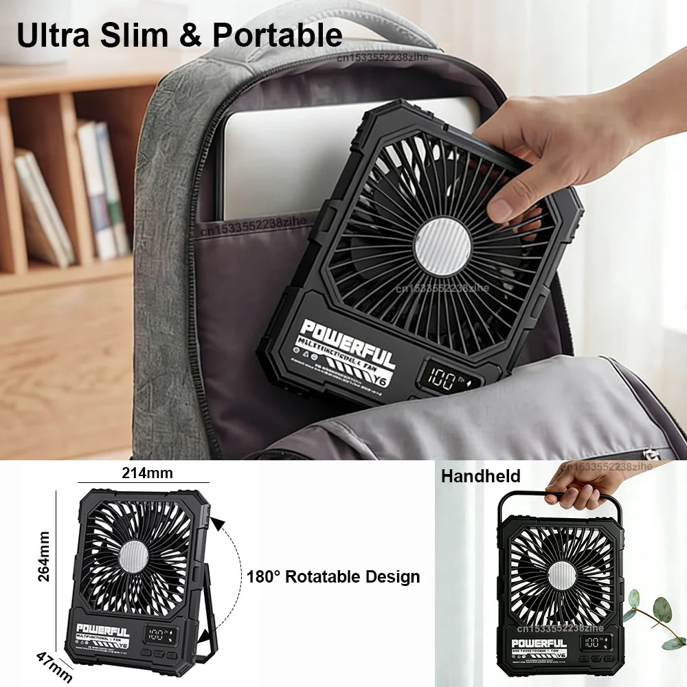 20000mAh Desktop Fan Rechargeable Wireless Tent Camping Ceiling Fan Foldable Desk Fan Air Circulator with Light Remote Control Peaceful Pleasures Health and Wellness