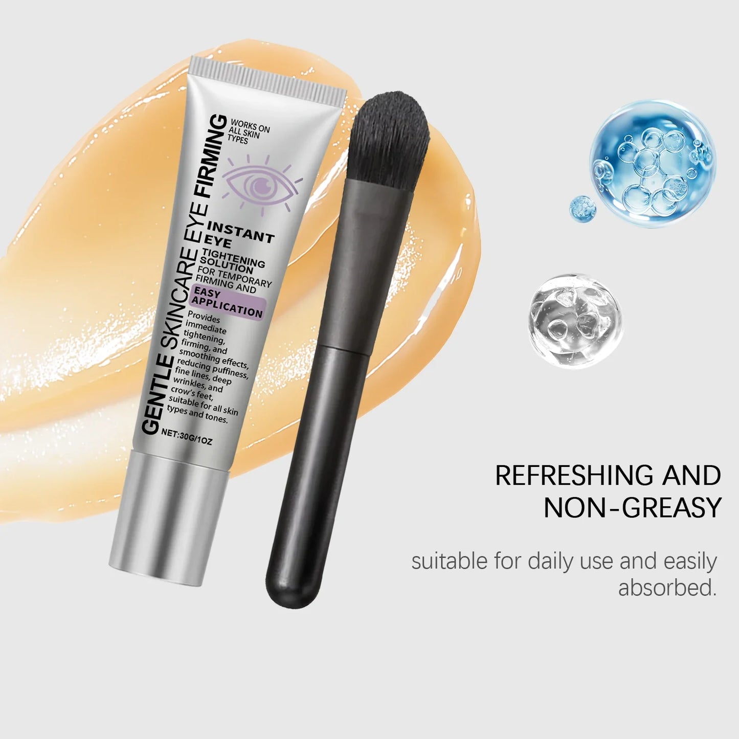 Instant Tightening Eye Cream with Brush – Anti-Puffiness 30g