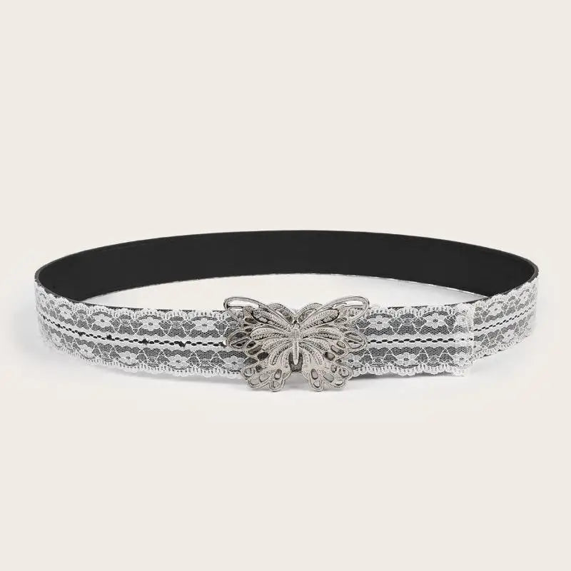 Romantic Lace Cinch Belt | Adjustable White Floral Waistband
