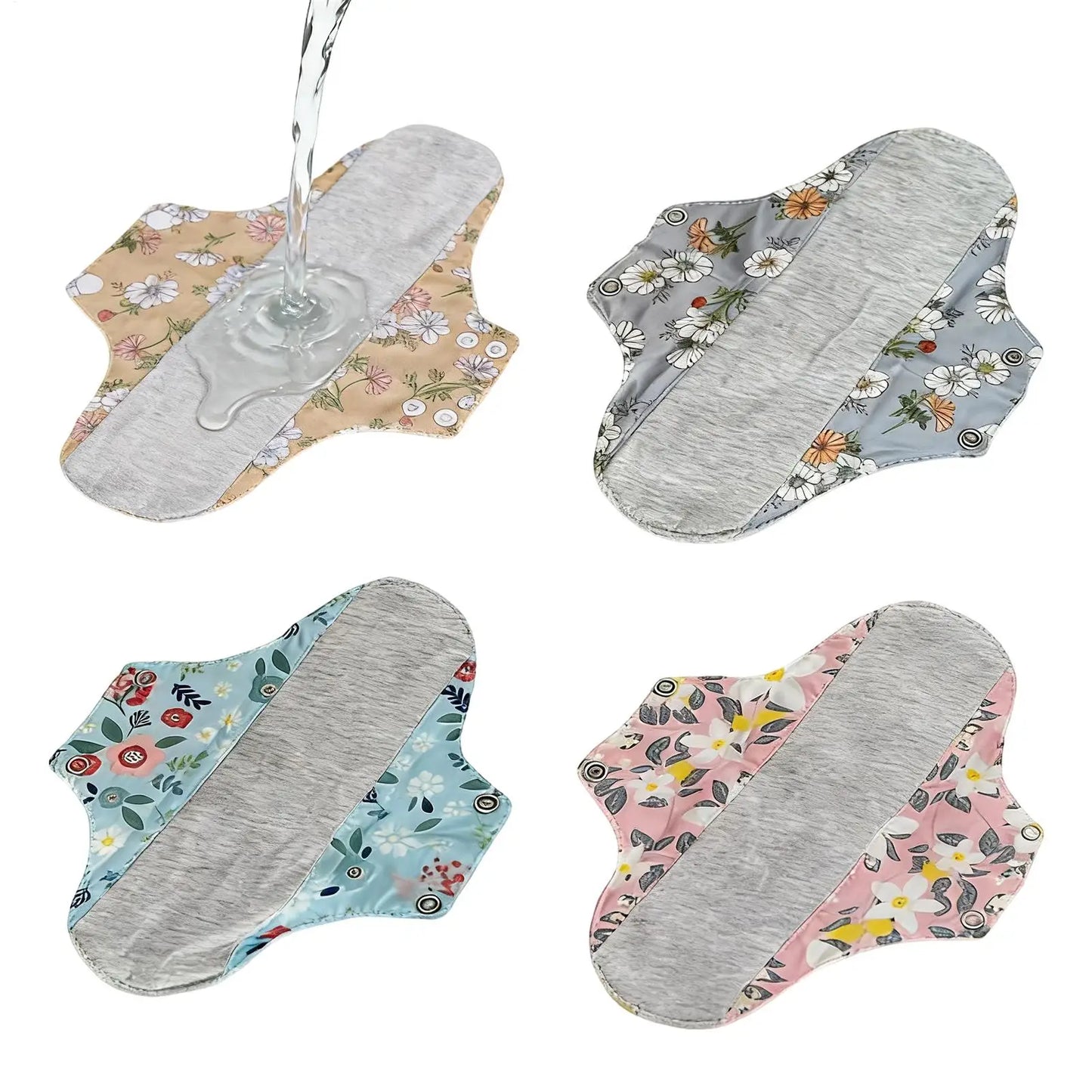 Reusable Cloth Menstrual Pads 4-Pack | Washable & Breathable