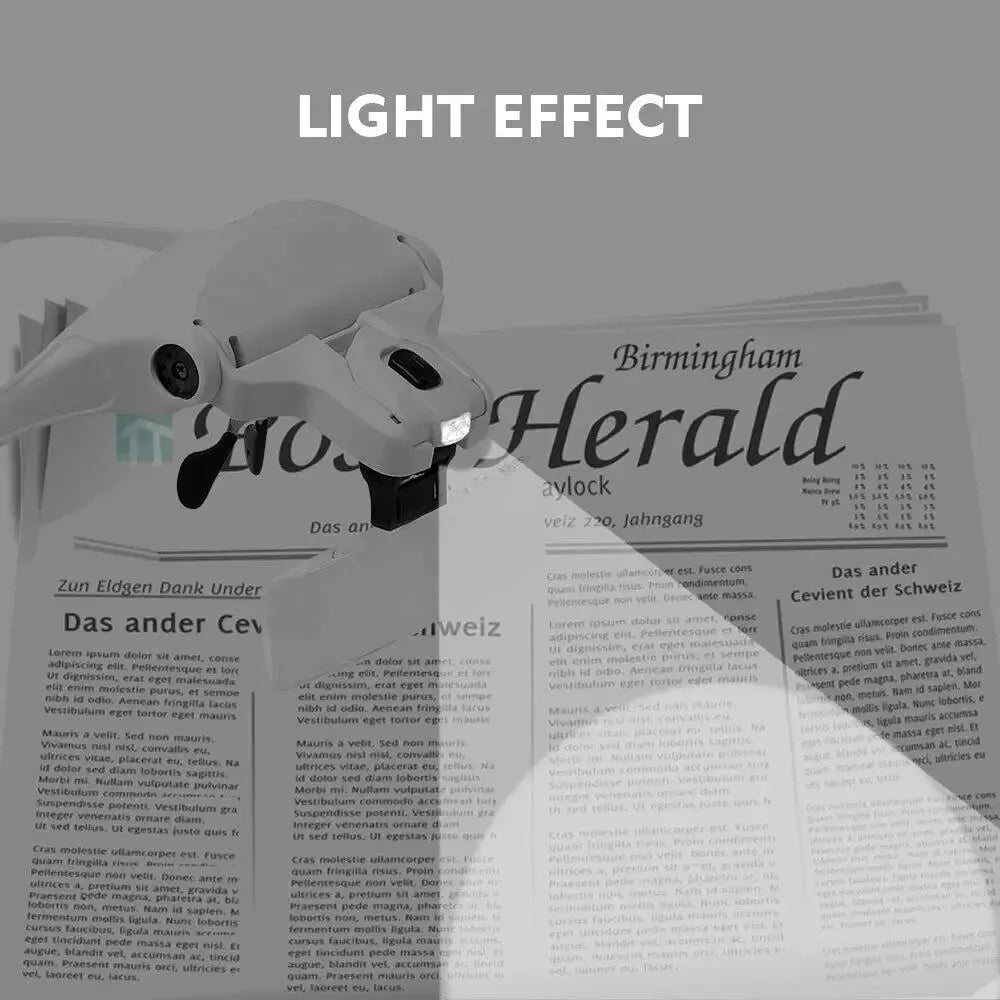 Magnifying Glasses LED Light Lamp Head Loupe Jeweler Headband Magnifier Eye Glasses Optical Glass Tool Repair Reading Magnifier Peaceful Pleasures Health and Wellness