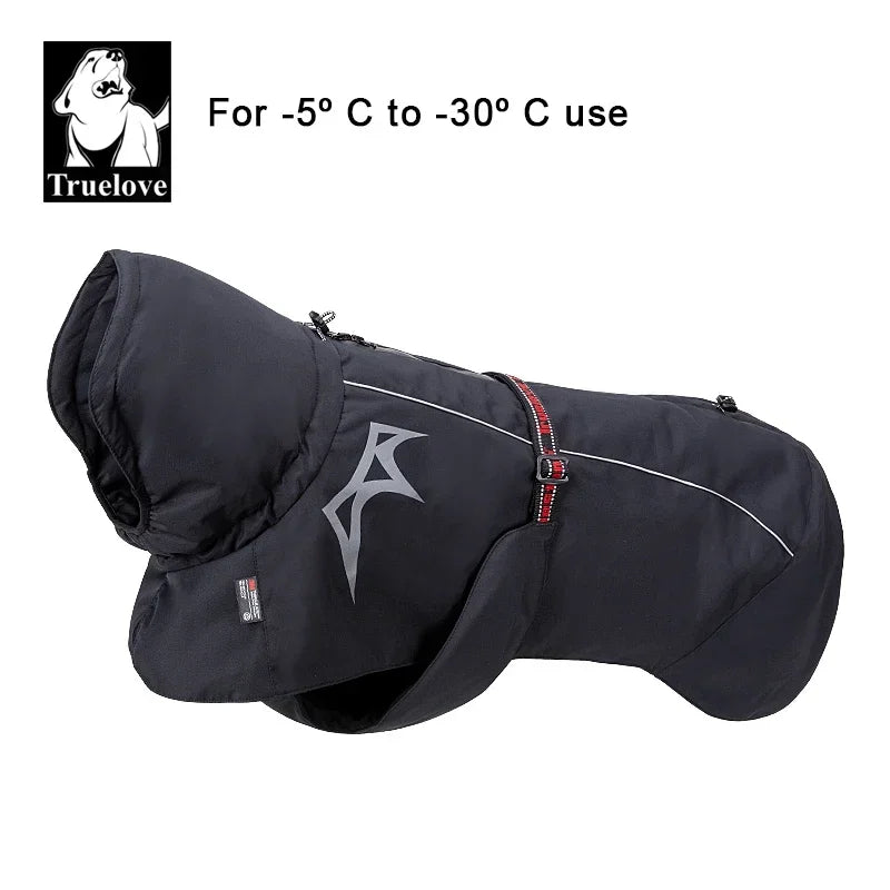 Truelove Warmer Dog Winter Coat Pet Jacket Fashion Dog Clothes Waterproof Windproof Reflective Outdoor Dog Coat TLG2372 Peaceful Pleasures Health and Wellness Black 35 China Mainland