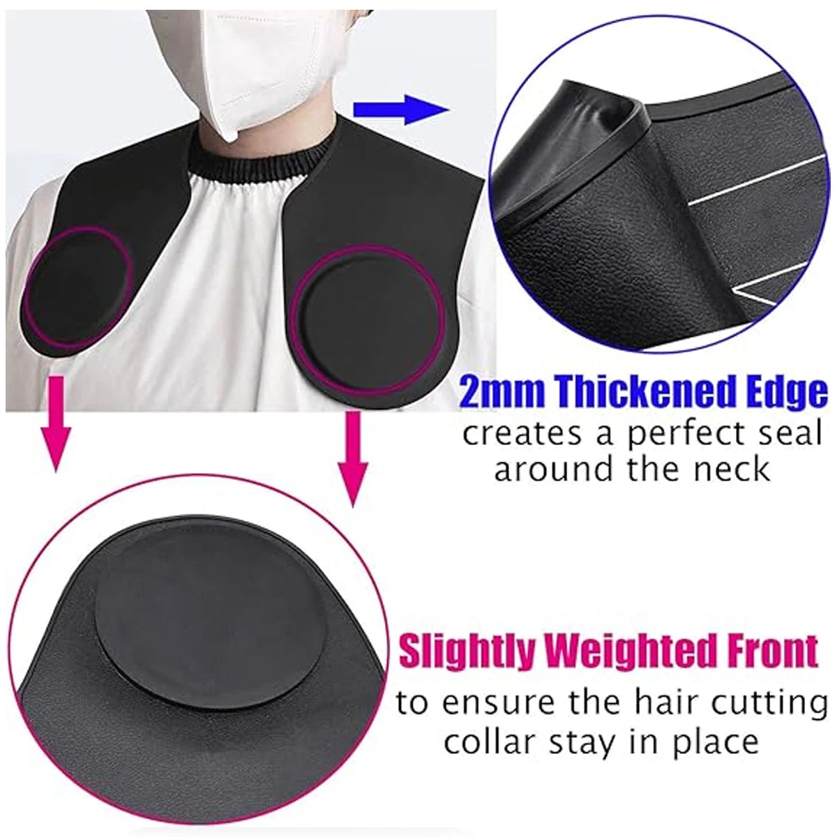 Black Barber Silicone Hairdressing Coloring Collar Salon Waterproof Hair Cutting Cape Pro Barbershop Hair Dyeing Cloak Tools Peaceful Pleasures Health and Wellness