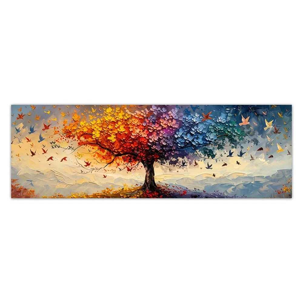 Tree of Life Canvas Wall Art – Multicolor Butterfly Print