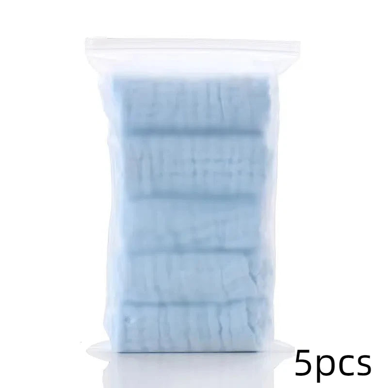 Muslin Baby Washcloths 6-Layer Cotton Burp Cloths 5 Pack
