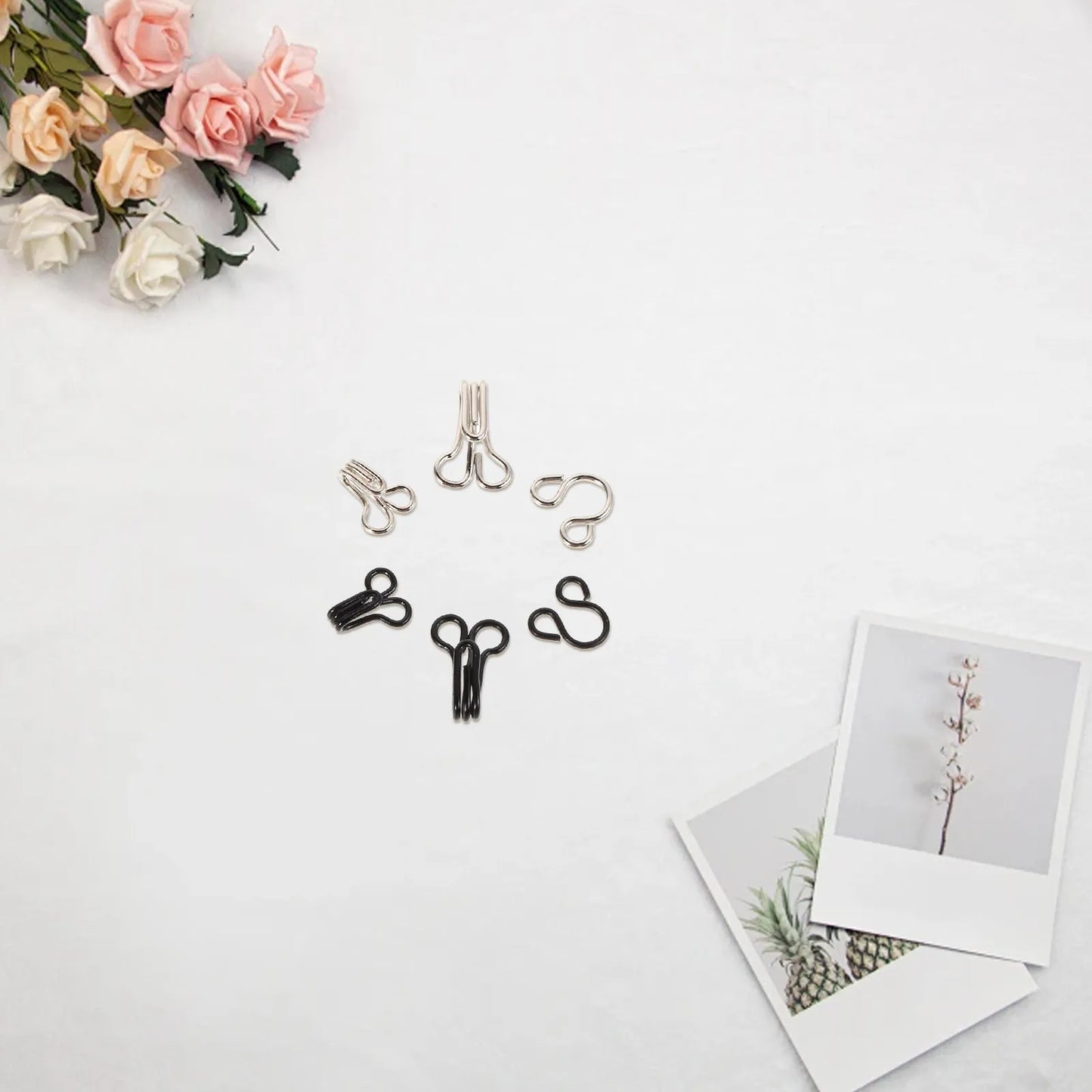 60Pcs Metal Invisible Hook Clasps Adjustable Buckle for Clothing Coats Sweaters Everyday Formal Wear Decorative Peaceful Pleasures Health and Wellness