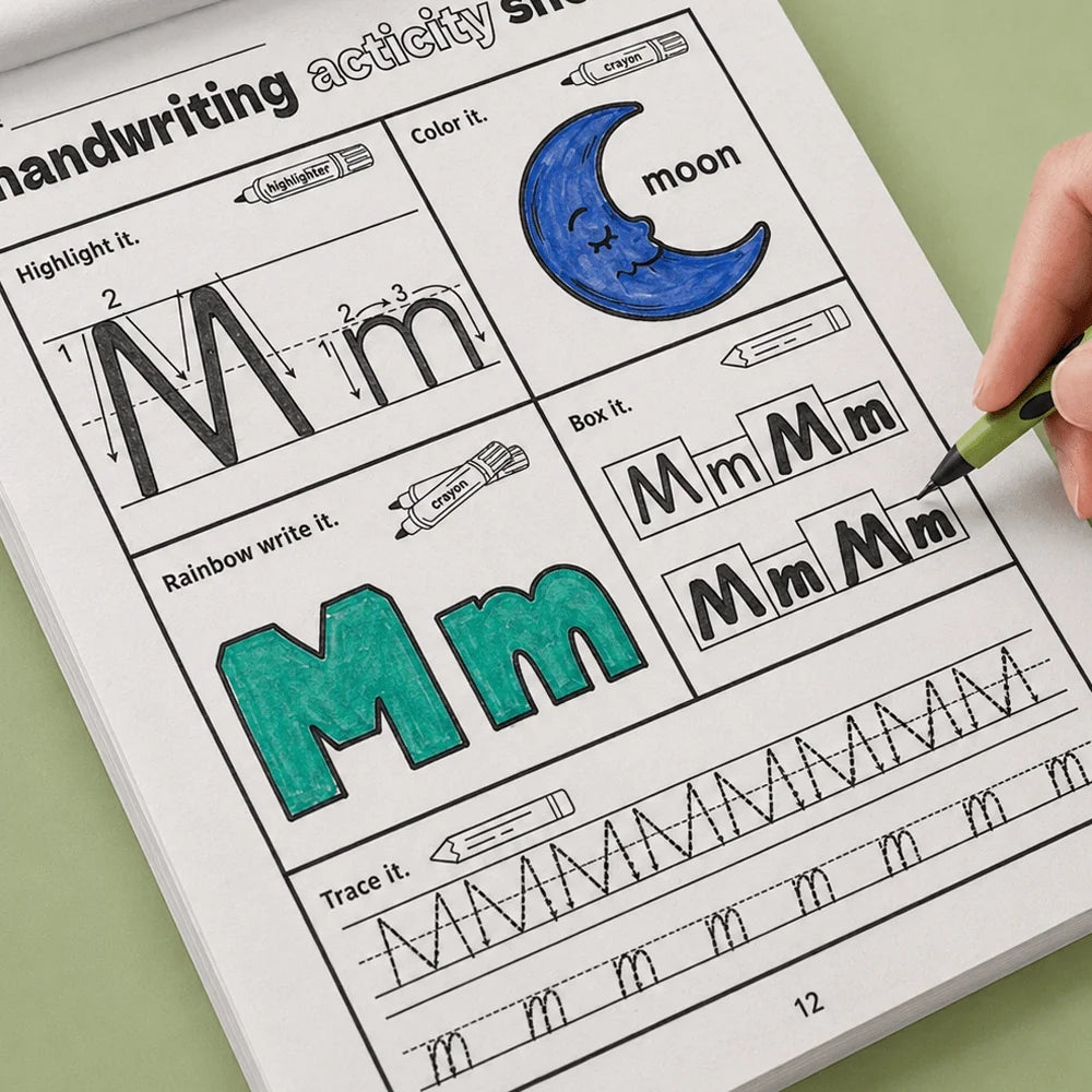 ABC Tracing Letters Workbook 32 Pages Kids Multi-activity Handwriting