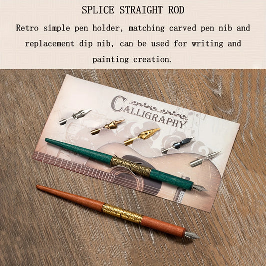 Twist Glass Dip Pen Crystal Writing Wood Handle Vintage Calligraphy Peaceful Pleasures Health and Wellness