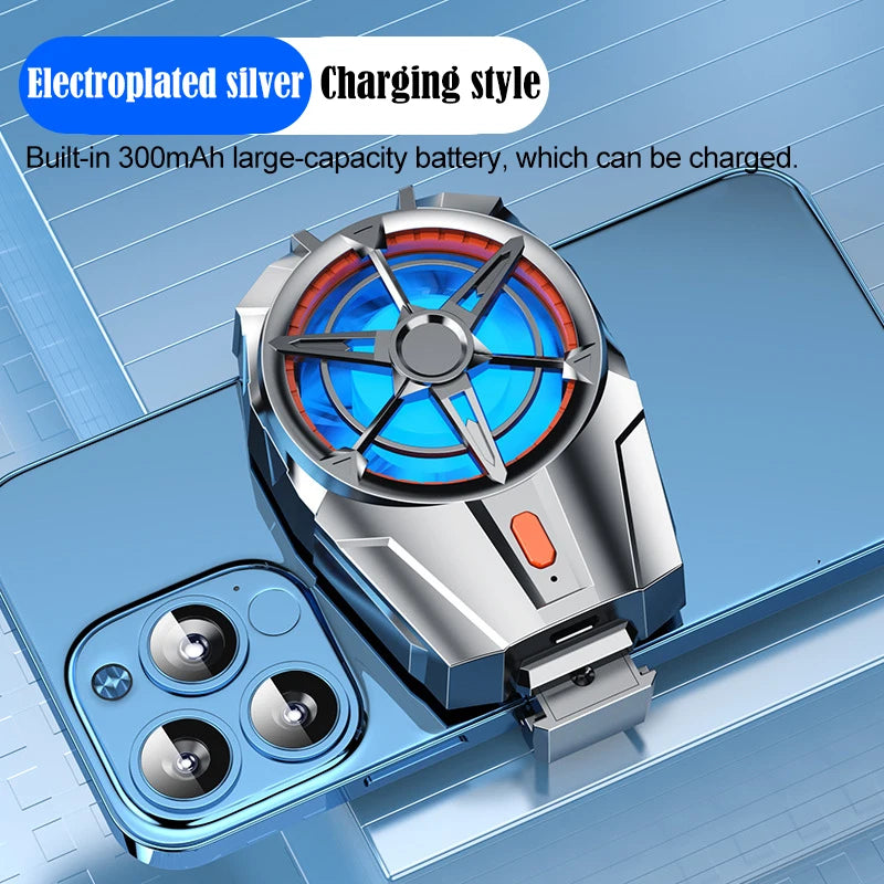 Mobile Phone Cooler Phone Gaming Rechargeable Portable Fan For Phone Cooler For Games Cooler Black Shark Cellphone Accessories Peaceful Pleasures Health and Wellness Charging for Silver