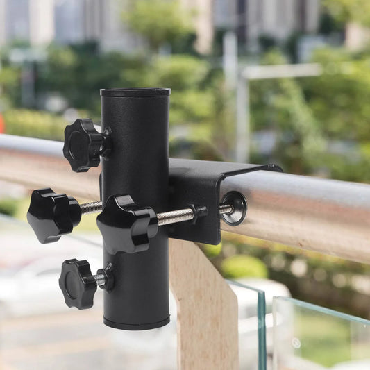 Balcony Umbrella Holder Base Clamp Garden Fence Parasol Decking Peaceful Pleasures Health and Wellness Default Title